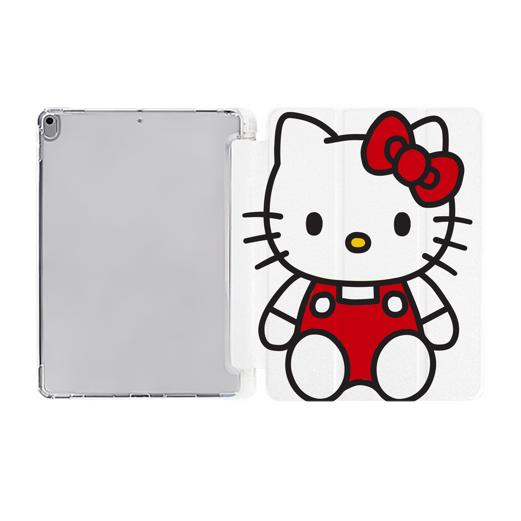 （画像用） Hello Kitty ハローキティ IPad ケース ペン収納付き 三つ折りスタンド PUレザー×シリコン 対応機種9.5/10.5/10.9インチ